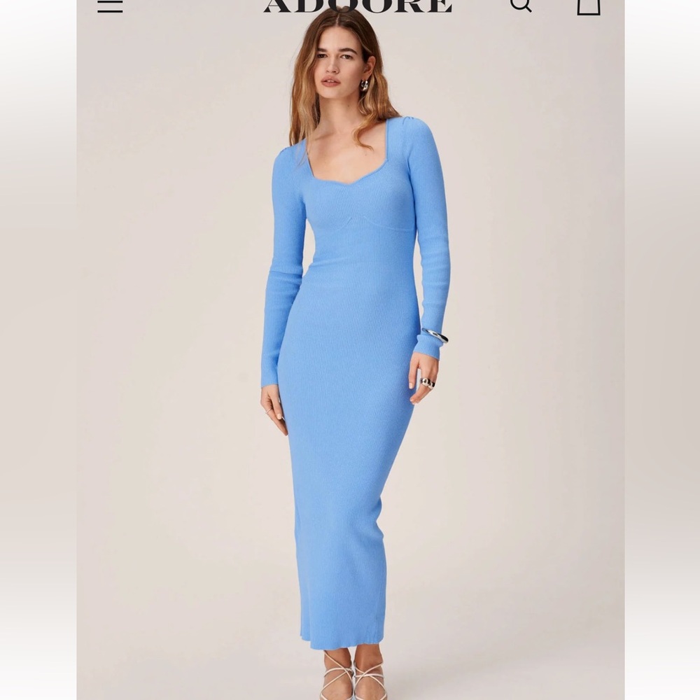 Adoore Roma midi knitted dress in XS